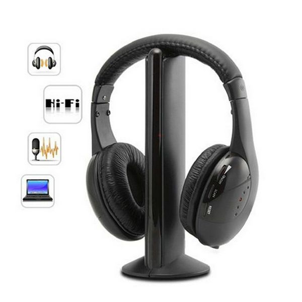 

2019 hight quality selling 5 in 1 hi-fi wireless earphone headphone for fm radio mp3 cd pc tv
