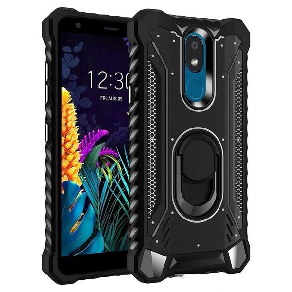 

hybrid shockproof military metal magnetic ring case for lg k40 stylo 5 escape plus x320 k30 2019/aristo 4 plus moto e6 plus one zoom