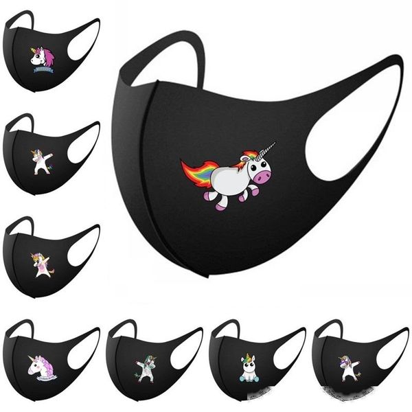 

washable unicorn pattern mouth masks respirable mascarilla protectio respirator earloop foldable woman and man 4 5sw e2