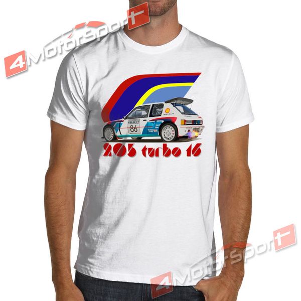 

2019 новая мода прохладный tee shirt 1986 t16 французские поклонники автомобиля 205 turbo 16 e2 группа b t-shirt rallye ралли автомобилей на