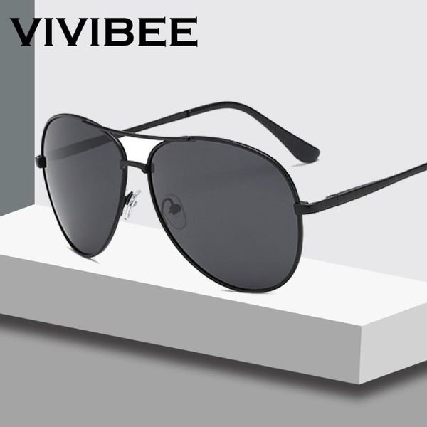 

vivibee classical men aviation polarized metal frame sunglasses black women style mens polarised sun glasses 2020 shades, White;black
