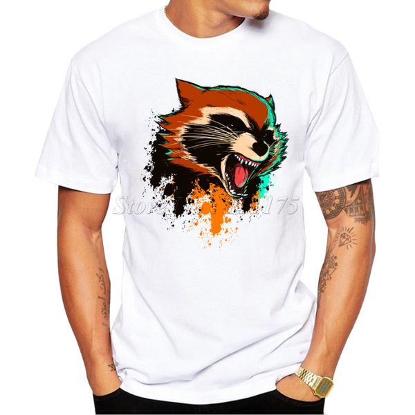

2019 new arrivals badass raccoon printed men's fashion t shirt cool hipster style casual t-shirt