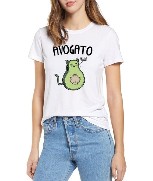 

100% cotton big size cat print men t shirt casual loose summer women o-neck t-shirt kawaii cartoon avocado short sleeve t-shirt