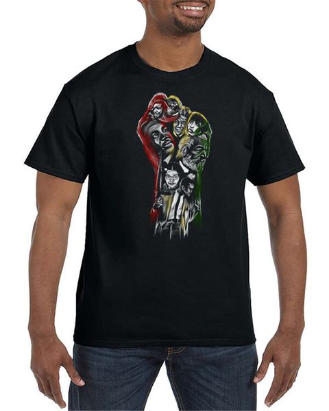 

знание есть сила-кулак - mlk rosa parks malcolm x - мужская черная футболка мода классический tee shirt