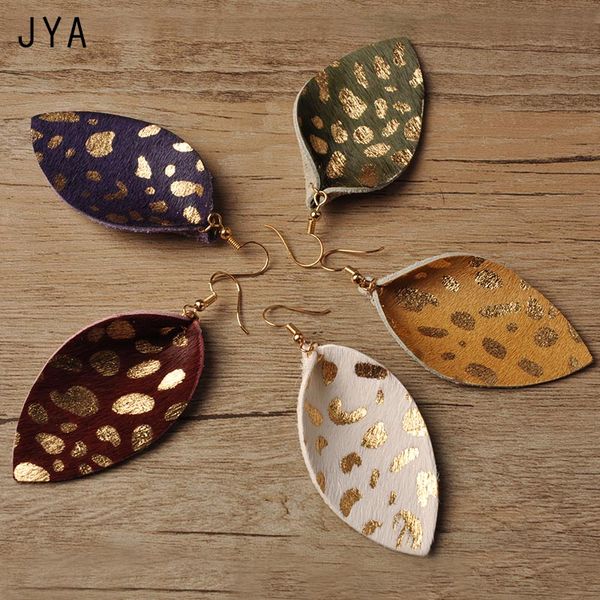 

jya real leather earrings for women real feather earrings long fashion leaf rainbery dangle multicolor ear drops autumn new 2020, Silver