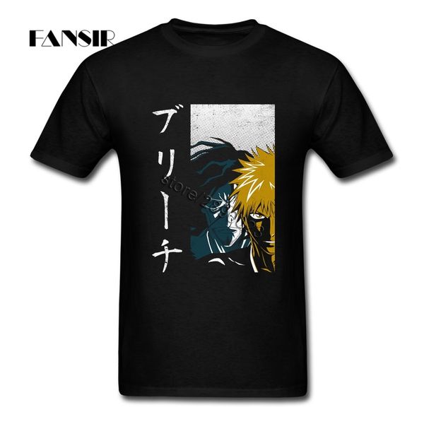 

xs-3xl ichigo kurosaki bleach plain t shirt men's custom cotton short sleeve men t shirts family clothing