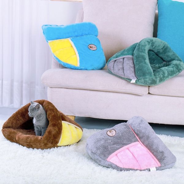 

cat beds & furniture lovely cute warm bed house winter summer pet dog nest slipper shape round small home mats supplies