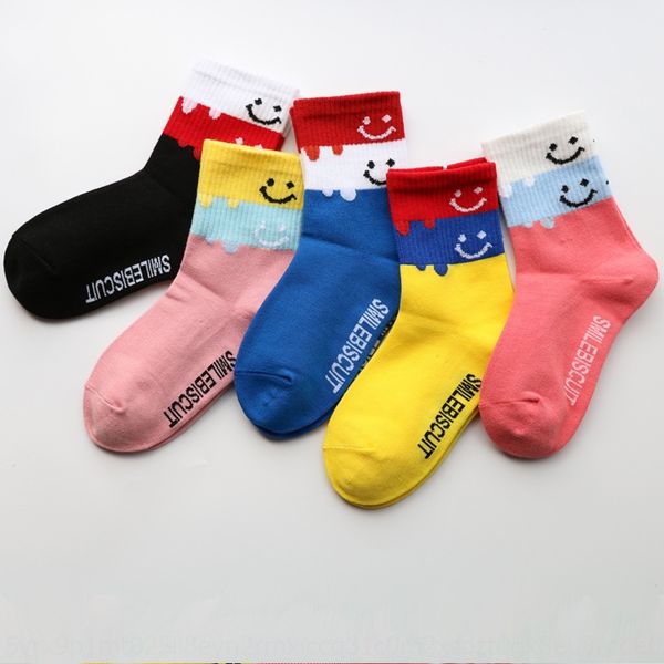 

2020 осень спорт детских детей sockschildren носков дети sockssmiley face tide носки цвет, соответствующее творческая удобная для кожи, Black