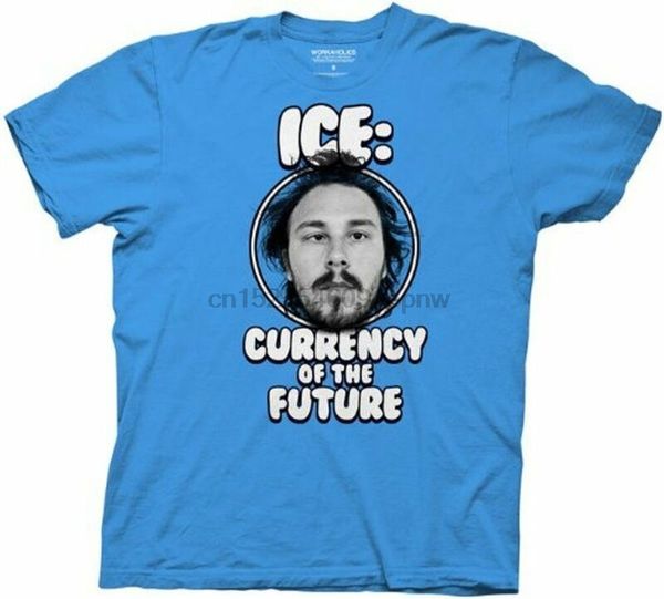 

men's workaholics ice currency of the future turquoise blue t-shirt tee