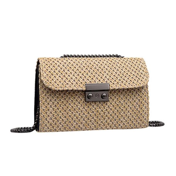 

women beach woven bag burlap square shoulder bags flap lock fashion women handbag luxury handbags lady designer crossbody bags