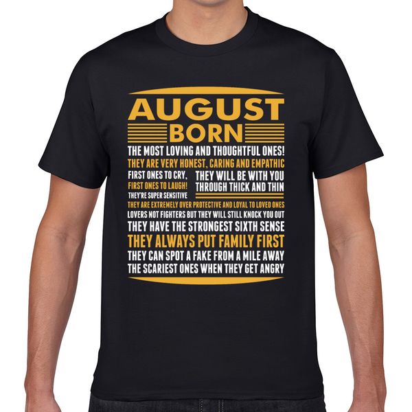 

t shirt men august born kawaii inscriptions geek short male tshirt xxxl