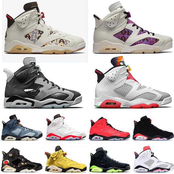 

with socks jumpman 6 sneakers black cat travis scotts washed denim hommes flint reflective athletics 6s mens basketball shoes vi trainer, White;red