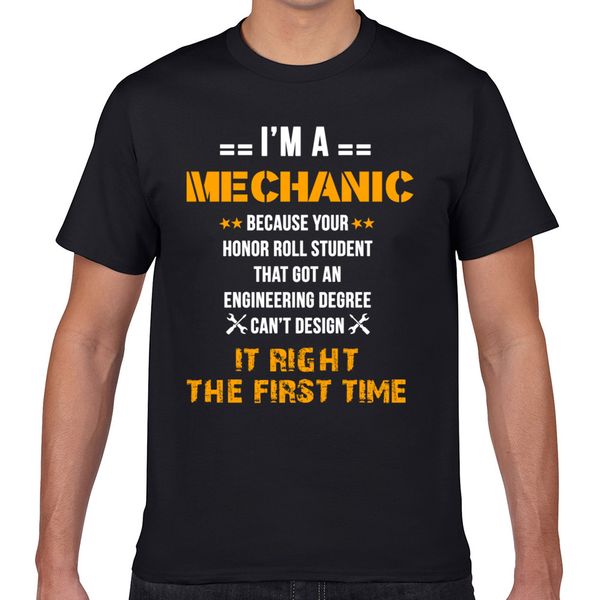 

t shirt men mechanic roll funny white geek print male tshirt xxxl