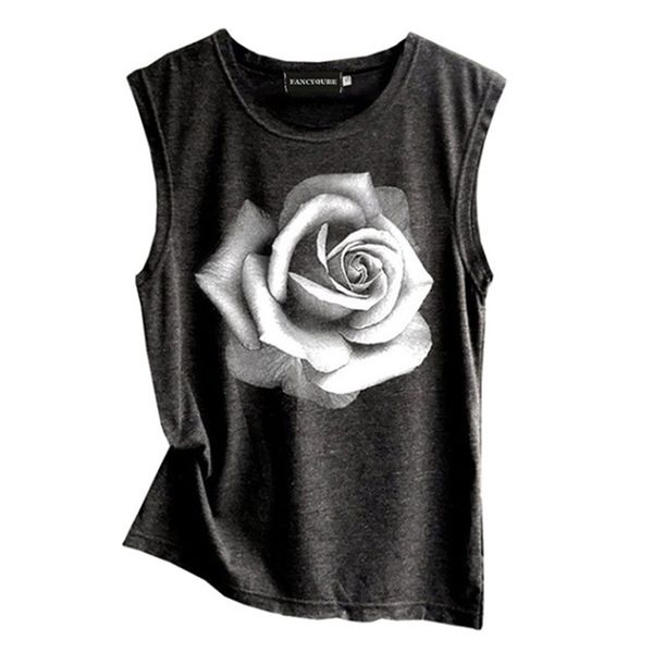 

women's t-shirt floral print sleeveless women t-shirts 2021 summer casual o-neck large size tees female loose 2xl plus, White