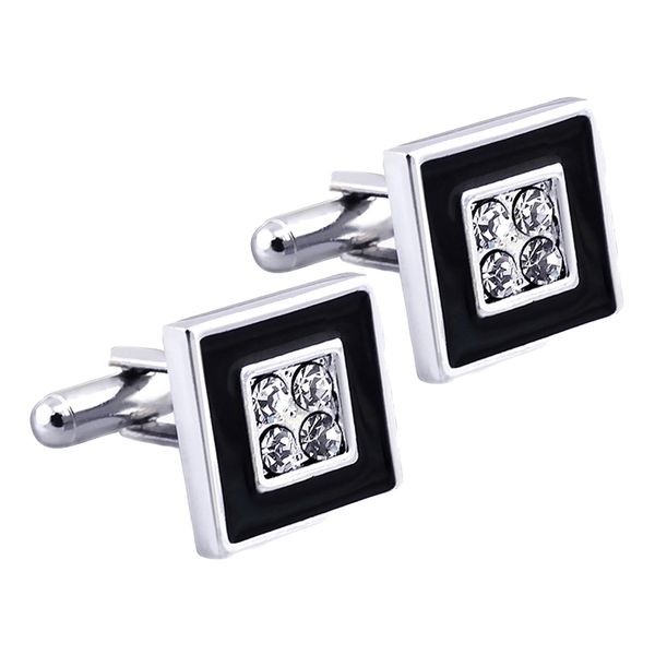 

fashion charm men black crystal cufflinks wedding party gifts, Silver