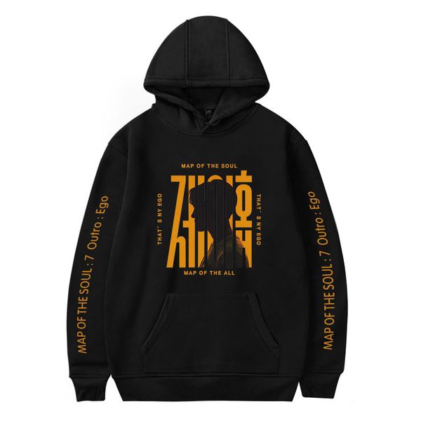 

kpop bangtan boys hoodies sweatshirt album map of the soul 7 long sleeve man/women kpop harajuku oversized pullover sweatshirt, Black