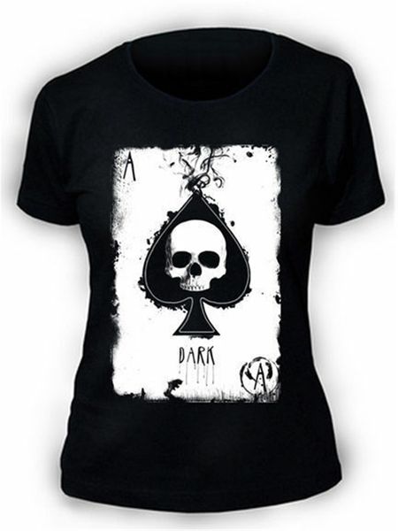 

ace of spades череп футболка screenprinted rock goth punk байкер дама женщины tee tshirt футболочка