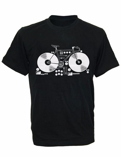 

men 2020 100% cotton creative casual short sleeve t shirt novelty bicycle biker turntable mixer dj tee shirt custom
