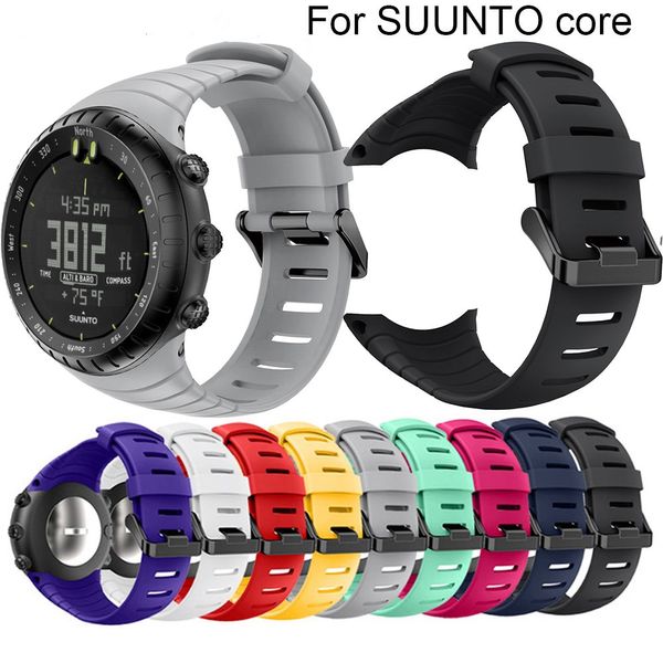 Para a fronteira do núcleo de Suunto / pulseira de substituição de pulseira de silicone macio clássico para Suunto Core Smart Watch Wristband Acessórios