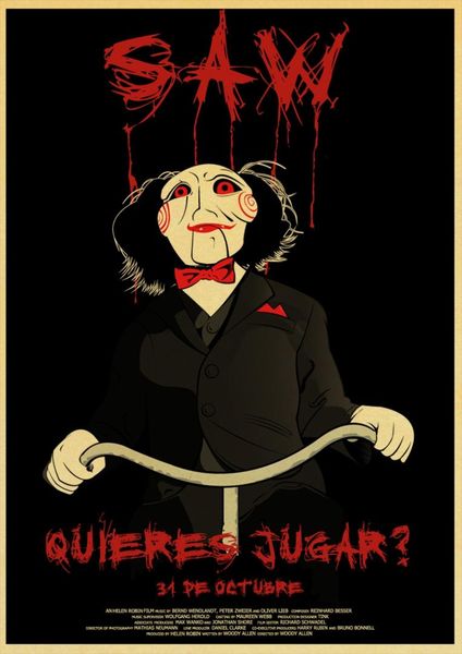 2020 Vintage Poster Saw Classic Horror Movie Posters Tableau Mural Wall Painting For Bar Pub Haunted House From Qian006 19 9 Dhgate Com