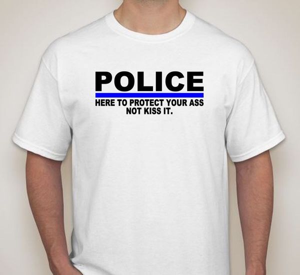 

2019 fashion stranger things t shirt men mens print t-shirt police here to protect support law enforcement tee shirts