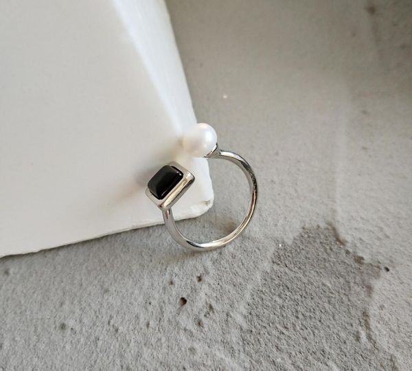 

простой жемчужное кольцо способ в sterling66, Silver