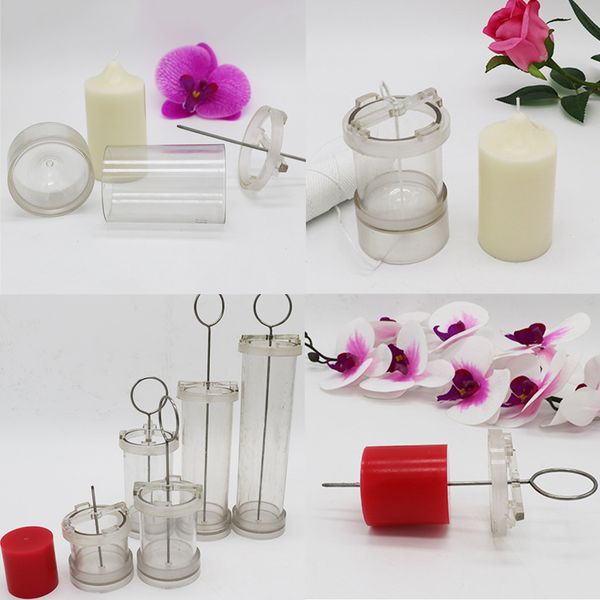 

2 pieces plastic flat round shape candle making mold tool diy candle making handmade candle 15cm 10cm