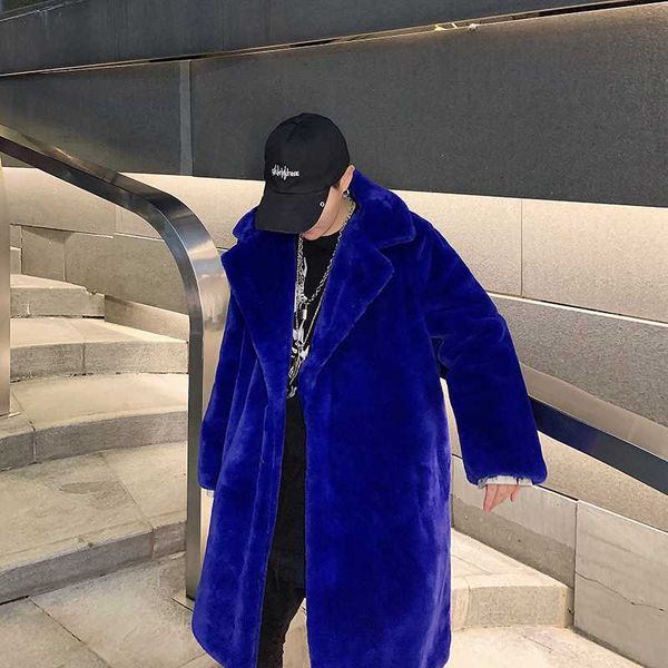 

winter long coat and faux fur jacket for men korean fashion clothing designer fall trench jacket ship hop streetwear windbreaker, Tan;black