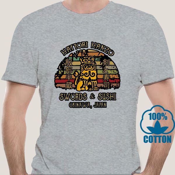 

0315d hattori hanzo swords sushi okinawa japan vintage 2019 100% cotton summer short sleeve o-neck homme men shirt