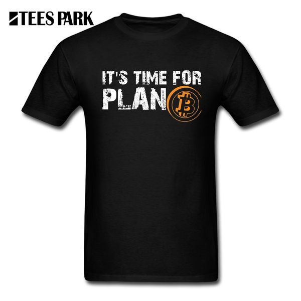 

t-shirts it's time for plan bitcoin t-shirt cryptocurrency printing male crewneck short sleeve tees casual graphic cotton