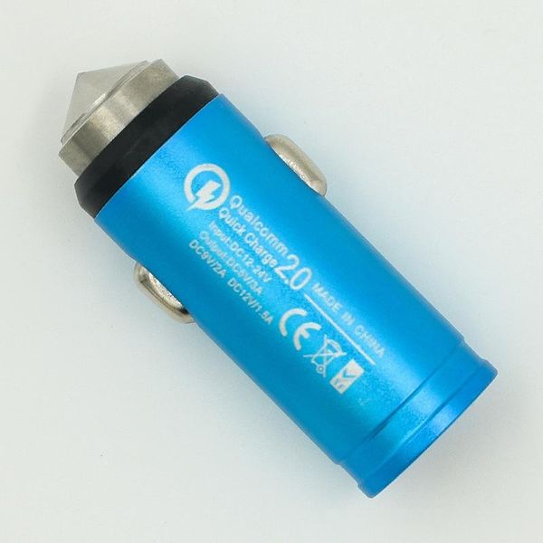 

safety hammer led 2a usb fast car charger aluminum alloy for samsung s7 s8 plus xiaomi huawei