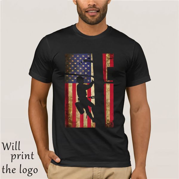

lineman american flag shirt-personalised t shirts