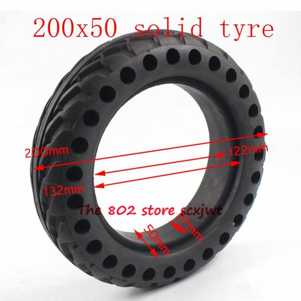 

200x50 explosion-proof electric bike scooter tubeless tyres 8 inch motorcycle solid wheel tires bee hive holes