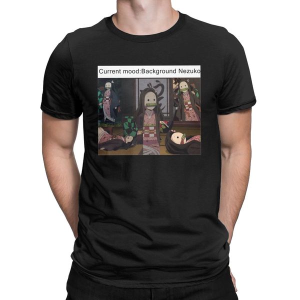 

men's demon slayer t shirt nezuko anime pure cotton clothing funny short sleeve o neck tee shirt graphic t-shirt