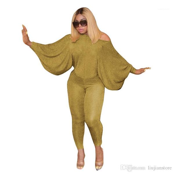 

fashion female solid clothing trendy womens 2pcs pants casual female batwing sleeve set, White