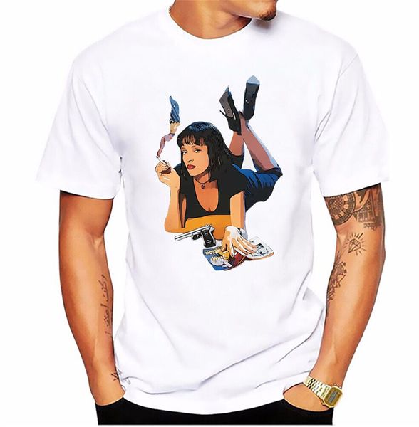 

wallace t-shirt pulp fiction movie cigarettes smoking shirt summer style casual wear tee shirt