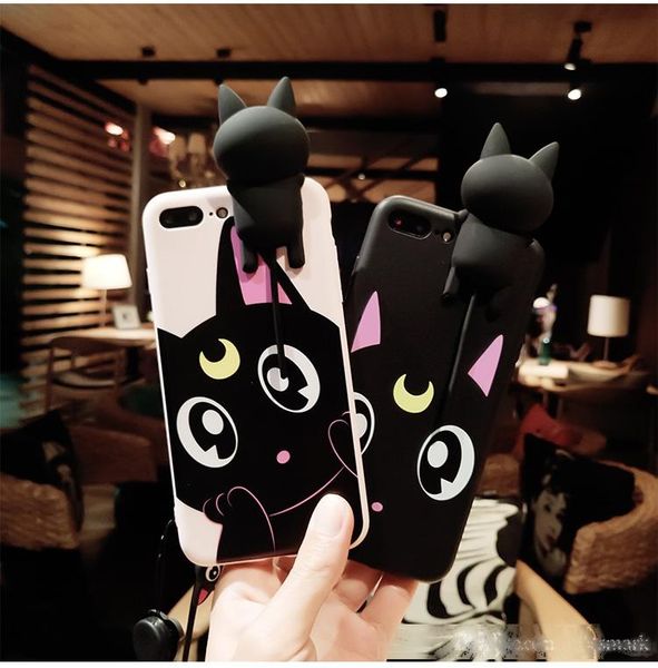 

cute luna cat case for iphone 6 6s 6plus 6splus 7 7plus case 3d animals soft silicon cover cat that make a sound