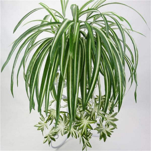 

65cm artificial plants chlorophytum wall hanging green plants pvc fake flower simulation leaves home garden decor