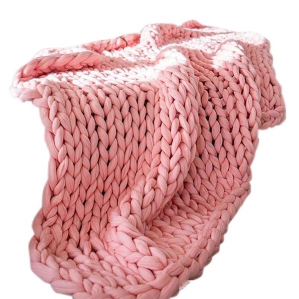 

100x120cm new warm handmade chunky knit blanket thick line bed decor