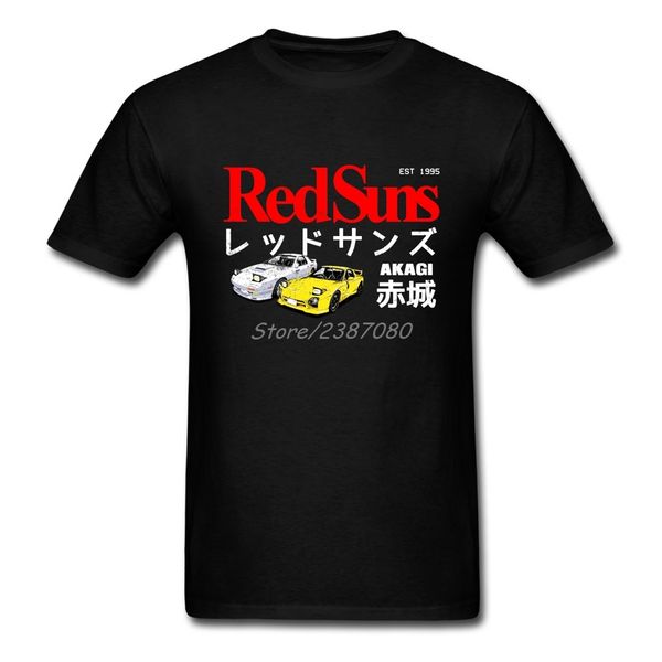 

лето initial d - акаги redsuns t shirt команды мужская одежда хлопка xxxl коротким рукавом футболки