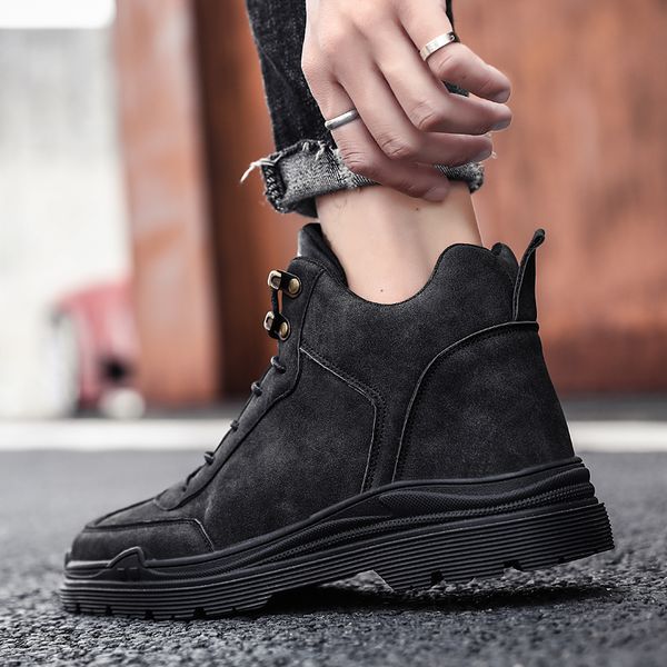 

boots 2021 men bottes pour hommes high sneakers waterproof warm outdoor footwear ankle for man, Black