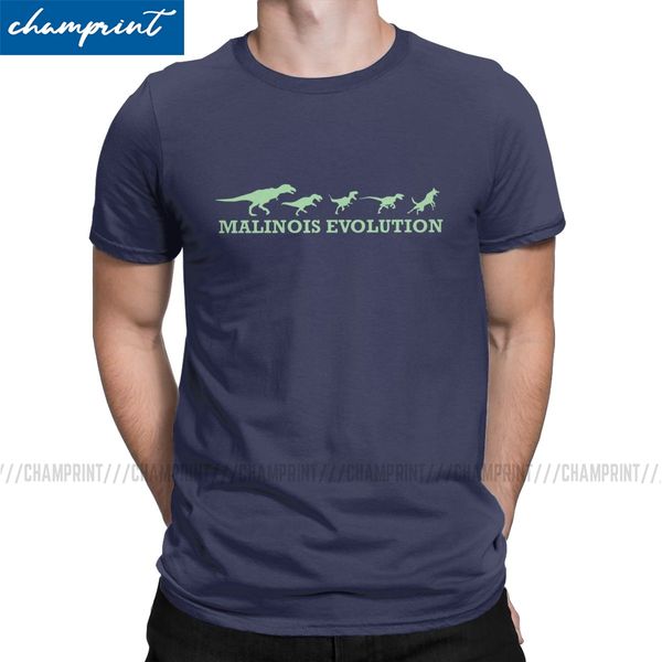 

vintage малинуа evolution футболка мужских crew neck хлопок футболка бельгийский собака с коротким рукавом тройники день рождения tops