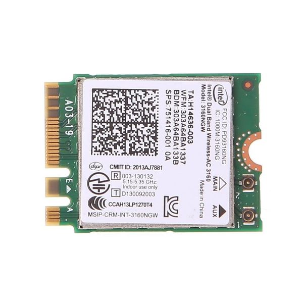 

network cards intel dual band wireless 802.11 ac 3160 ngw bluetooth 4.0 wifi wlan card