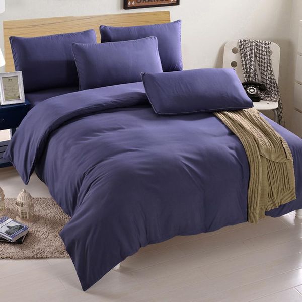 

58 home textile green purple navy bedding set duvet cover 3/4pcs bed set solid twin full  king size bedclothes sheet