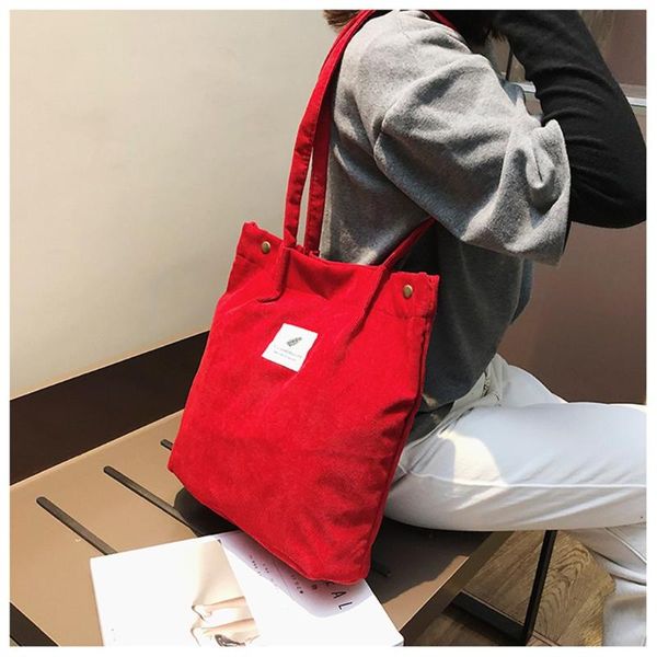 

#h40 solid color corduroy purses and handbags women shoulder bag big capacity shopper bag for lady female beach sac a main