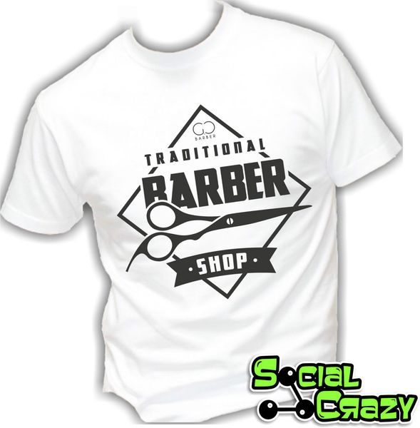 

funny clothing casual short sleeve t shirt uomo - the traditional barber shop hair style barbiere barba baffi parru t-shirt