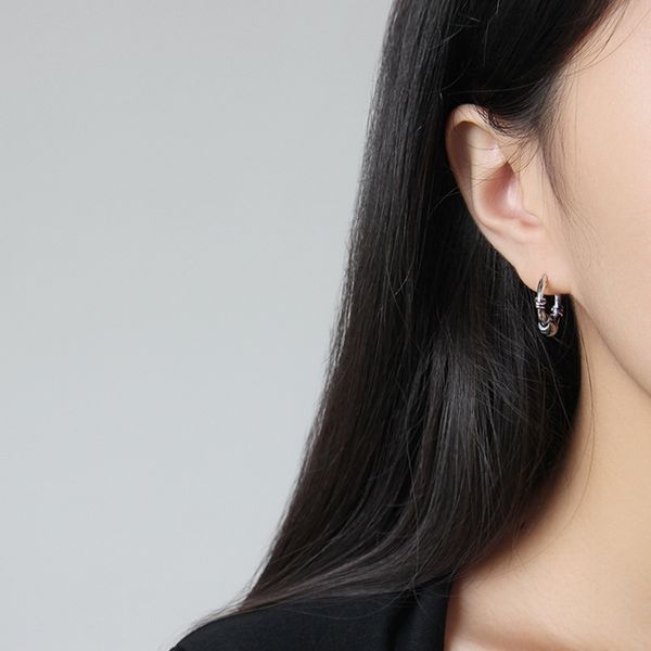 

shanice retro 925 sterling silver hip hop round hoop earrings for women circle beads piercing for women authentic jewelry gift, Golden