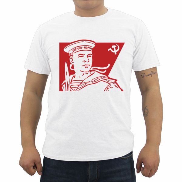 

new sailor of the navy of the ussr print t-shirt summer men's short sleeve o-neck cotton t shirt cool male shirts tees