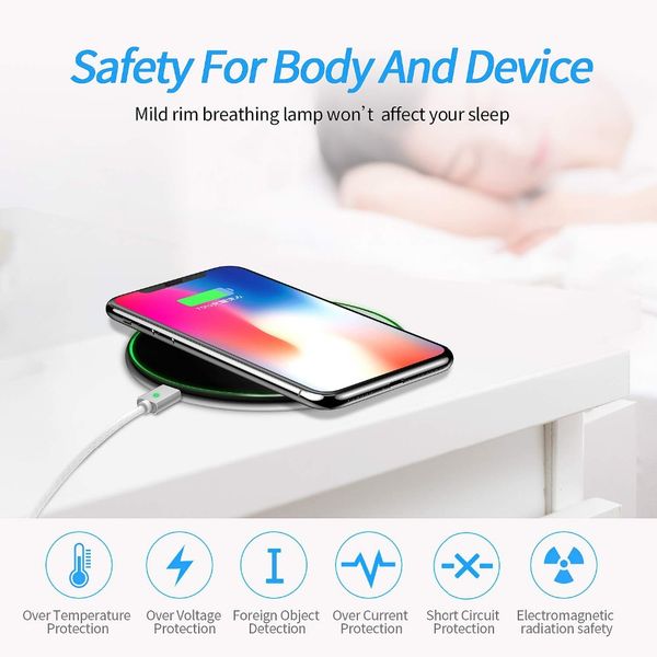 

15w fast qi charger wireless for ip 8 plus x xr xs 11pro max fast wireless charger charging pad for samsung s12 plus
