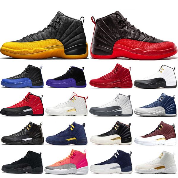 

indigo 12 12s mens basketball shoes university-gold bulls flu game gym red 12s taxi playoffs gs sports trainers sneakers shoes 7-13